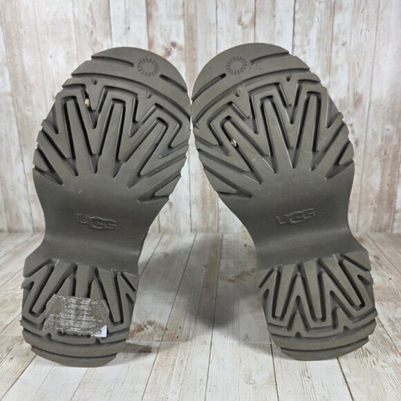 UGG‎ Classic Ultra Mini Platform Boots Taupe Suede Shearling Lined Women Size 9 - Picture 6 of 8